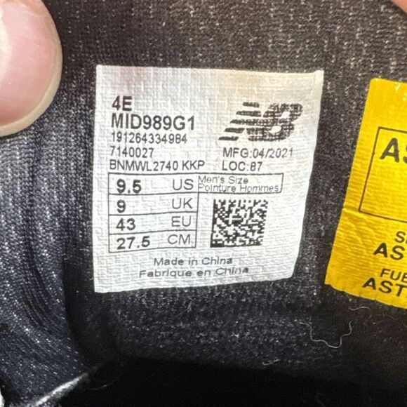 New Balance Mens Size 9.5 4E Industrial Work Boots MID989G1 Black Extra Wide - Picture 8 of 8